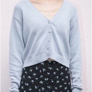 Brandy Melville Billie Light Blue Crop Cardigan Sweater Excellent Condition